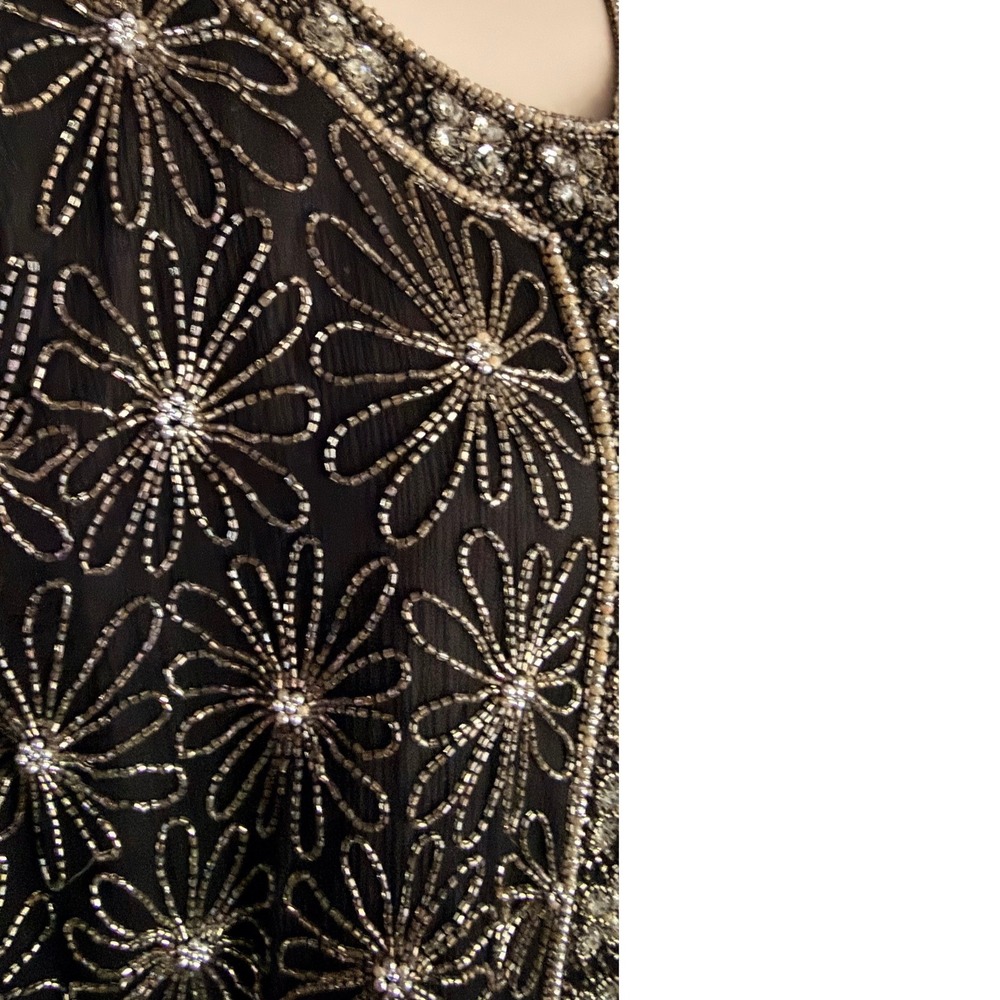Vintage Pappell Boutique Beaded Floral Evening Jacket Sequin Cardigan Size 3XL - Picture 8 of 12